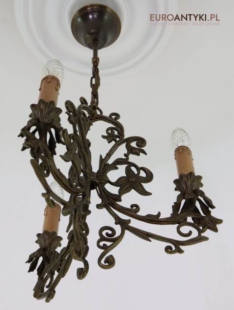 trójramienny żyrandol secesyjny