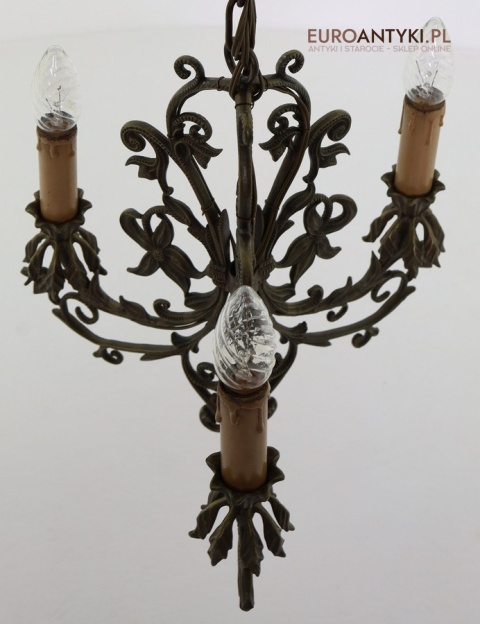 secesyjny klasyczny żyrandol z patyną