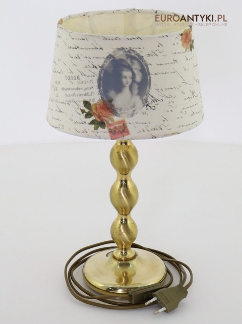 retro lampa stołowa z abażurem