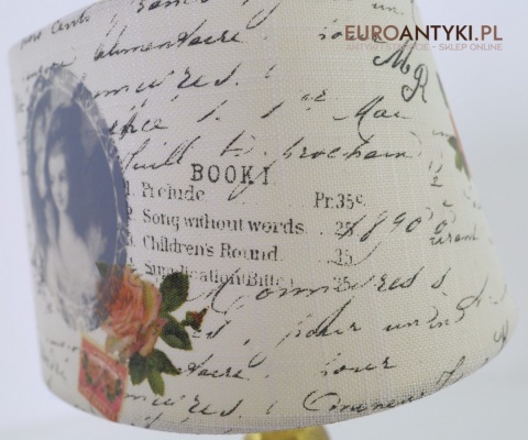 lampka abażur z nadrukiem retro