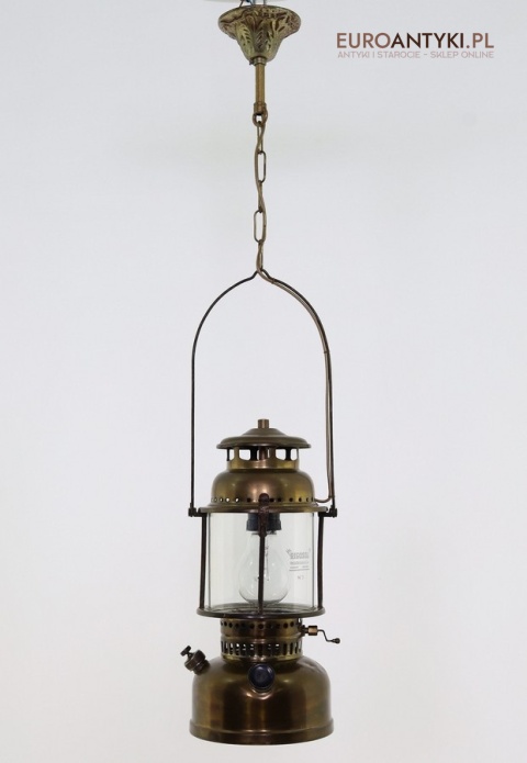 sufitowa mosiężna lampa retro do loftu