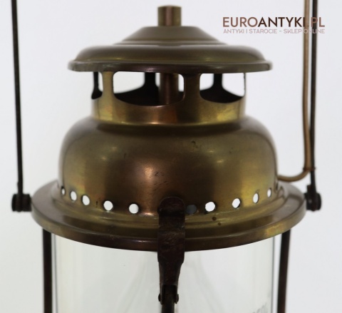 loftowa lampka retro z mosiądzu i szkła