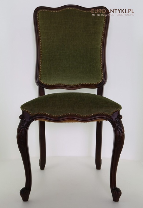 tapicerowane krzesła ludwik xv kolor oliwkowy