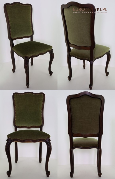 antyczne krzesła ciemna zieleń
