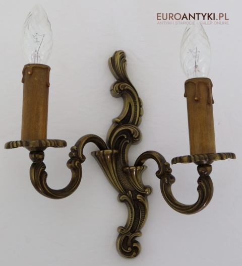 kinkiety vintage mosiężne