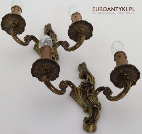 barokowe kinkiety mosiężne