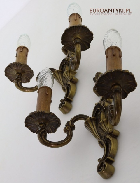 pałacowe kinkiety mosiężne