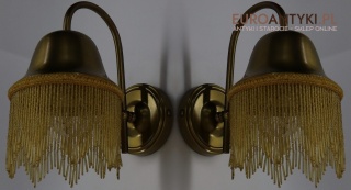 Stylowe kinkiety retro z mosiądzu i koralików – oświetlenie vintage