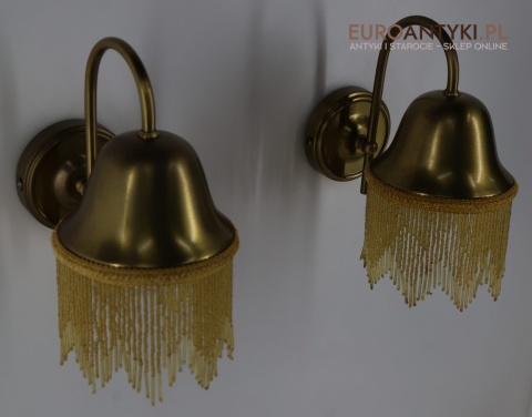 Mosiężne kinkiety z połowy XX wieku