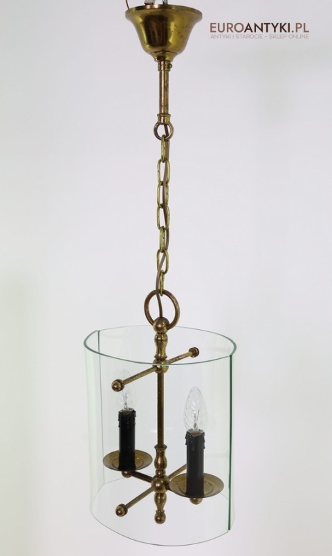 szklana owalna lampa sufitowa retro