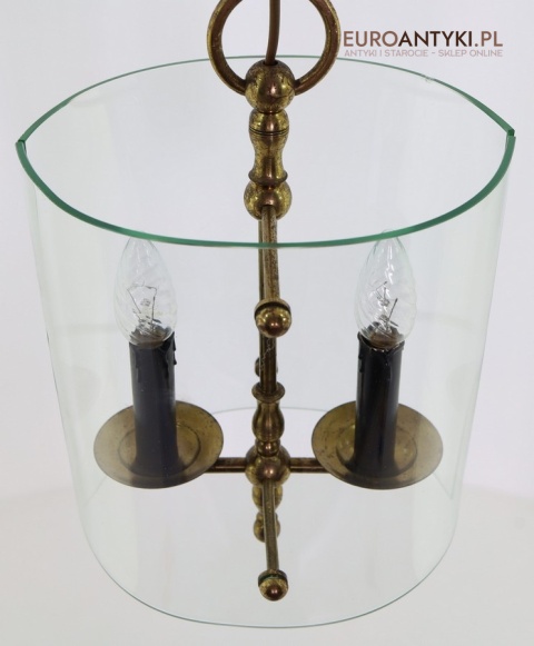 vintage szklana owalna lampa sufitowa