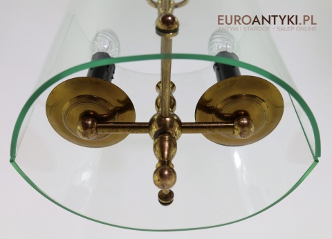 lampa z grubego szkła i mosiądzu