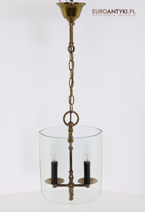 owalna lampa sufitowa z grubym szkłem