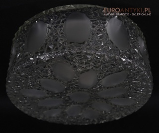 Szklany plafon vintage z lat 70. z grubego szkła strukturalnego - dekoracyjne oświetlenie