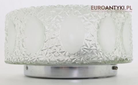 okągla lampa sufitowa retro szkło