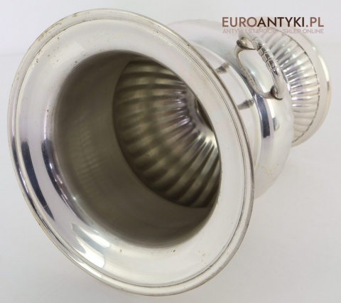 Vintage srebrny cooler do wina i szampana – elegancki pojemnik chłodzący z uchwytami