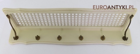 kremowy Wieszak retro z pięcioma hakami