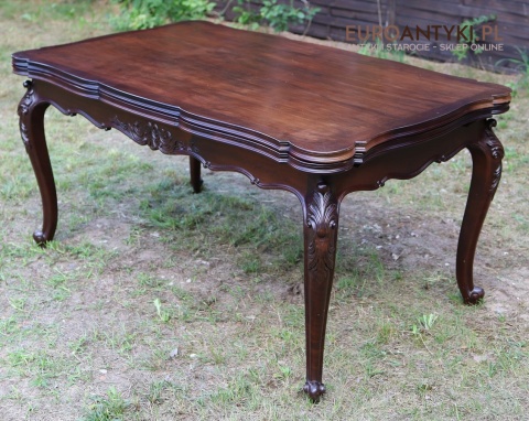 elegancki stół dębowy w stylu Ludwika XV