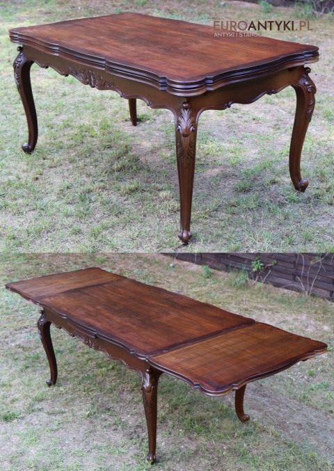 antyczny stół ludwikowski z litego drewna
