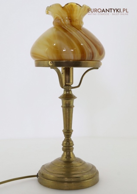 mosiężna lampa stołowa retro klasyczna
