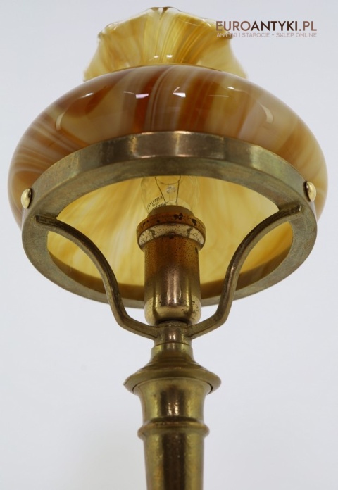 bursztynowy klosz lampy stołowe retro