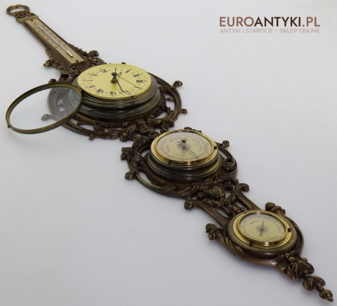 stacja pogody barokowa z zegarem