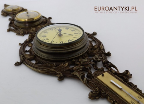 zegar neobarokowy z barometrem