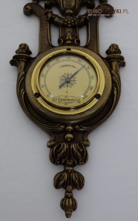 klasyczny barometr mosiężny z epoki