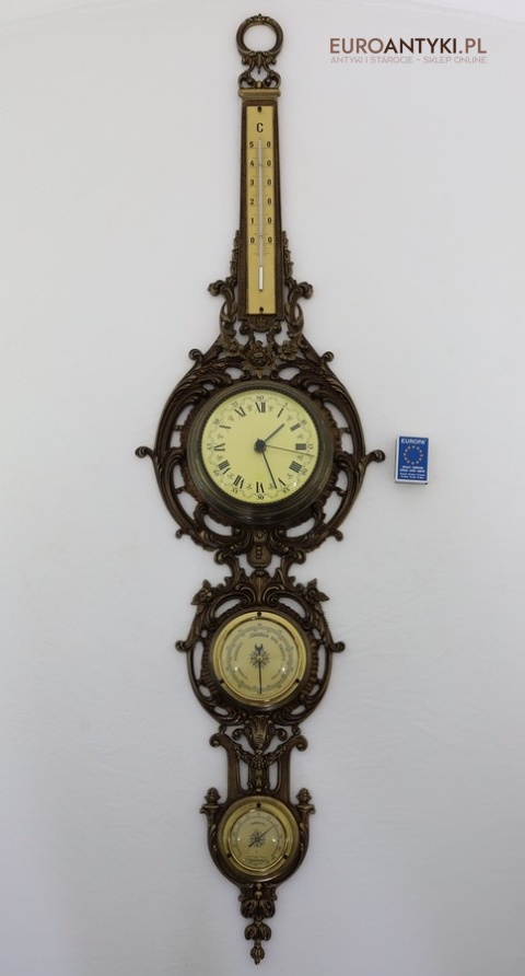 duża dekoracyjna stacja pogody retro