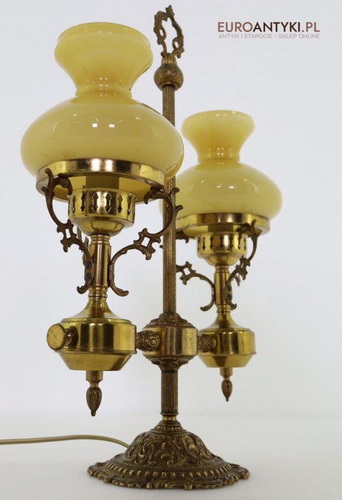 mosiężna lampa vintage z epoki