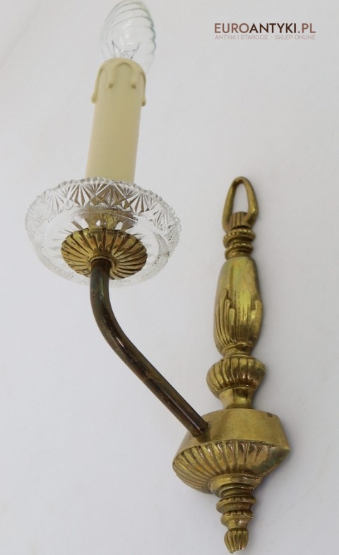 antyczny kinkiet z kryształową rozetą