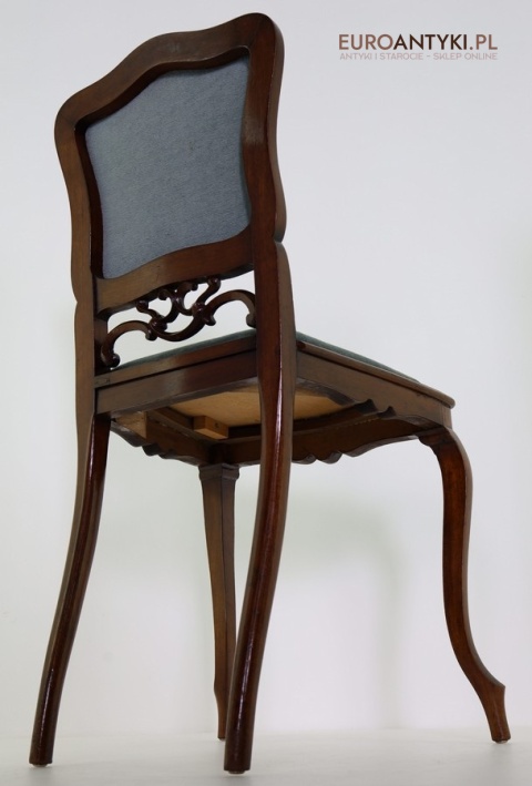 krzesło neorenesansowe z giętymi nogami