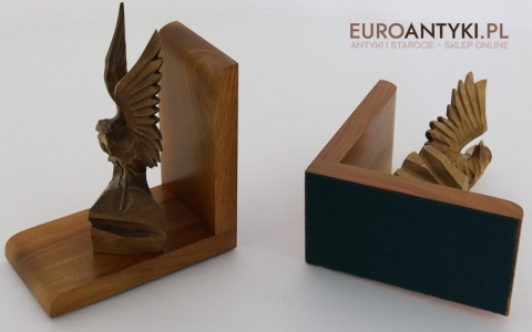podpórki ręcznie rzeźbione orły z litego drewna