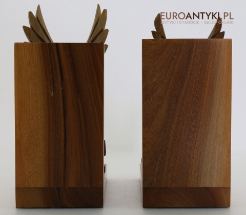 vintage podpórki z litego drewna