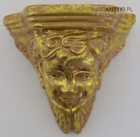 Antyczne wsporniki ścienne retro – złocone dekoracje vintage z motywami roślinnymi