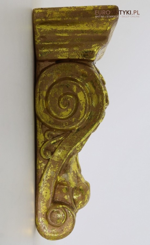 Antyczne wsporniki ścienne retro – złocone dekoracje vintage z motywami roślinnymi