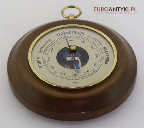 okrągły barometr retro z lat 60