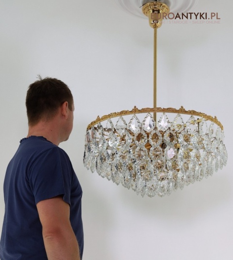 kryształowy pałacowy żyrandol z połowy xx wieku