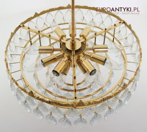 żyrandol salonowy z prawdziwymi kryształami