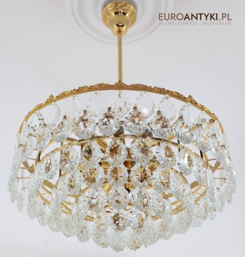 francuski żyrandol kryształowy z lat 50