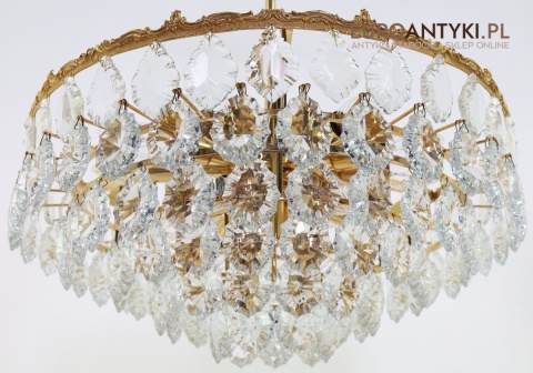 antyczna lampa kryształowa z epoki