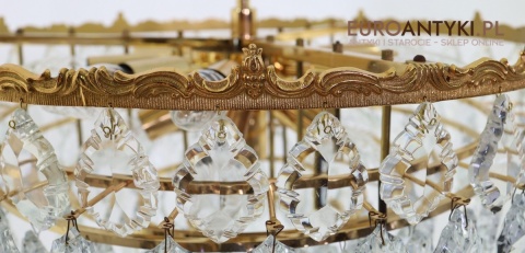 żyrandol retro z kryształami