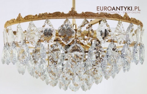 salonowy żyrandol kryształowy retro