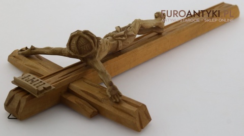 piękny drewniany krucyfiks vintage