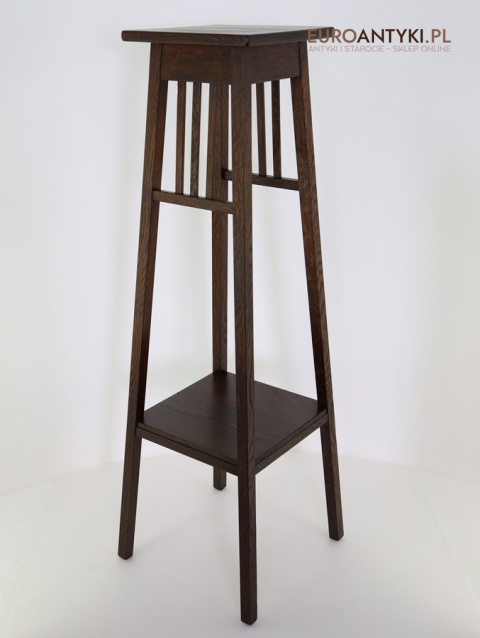 art deco kwietnik z litego drewna retro