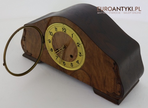 antyczny zegar kominkowy drewniany