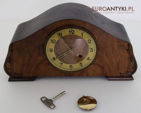 vintage zegar do kominka z kluczykiem