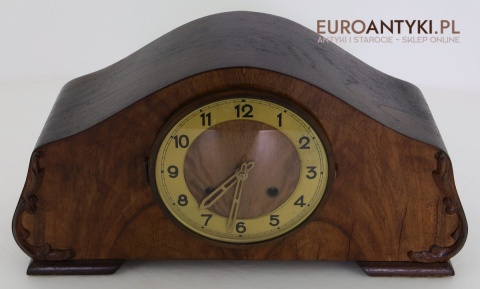 retro zegar kominkowy z drewna