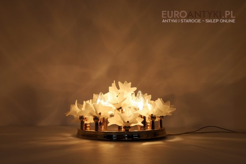 oświetlenie vintage z mosiądzu i szkła