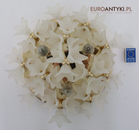 szklane kwiatki plafon retro